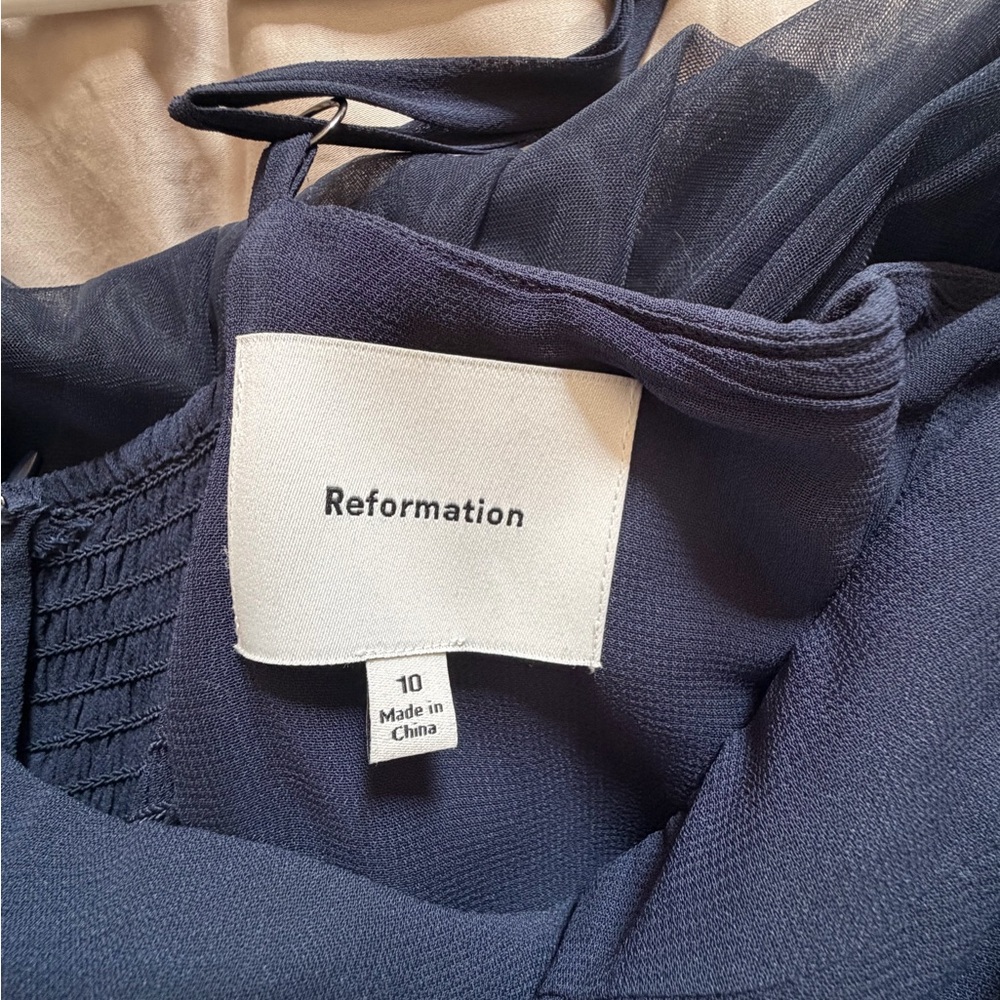 Reformation Navy Sweetheart Midi Tulle Dress - Picture 5 of 6